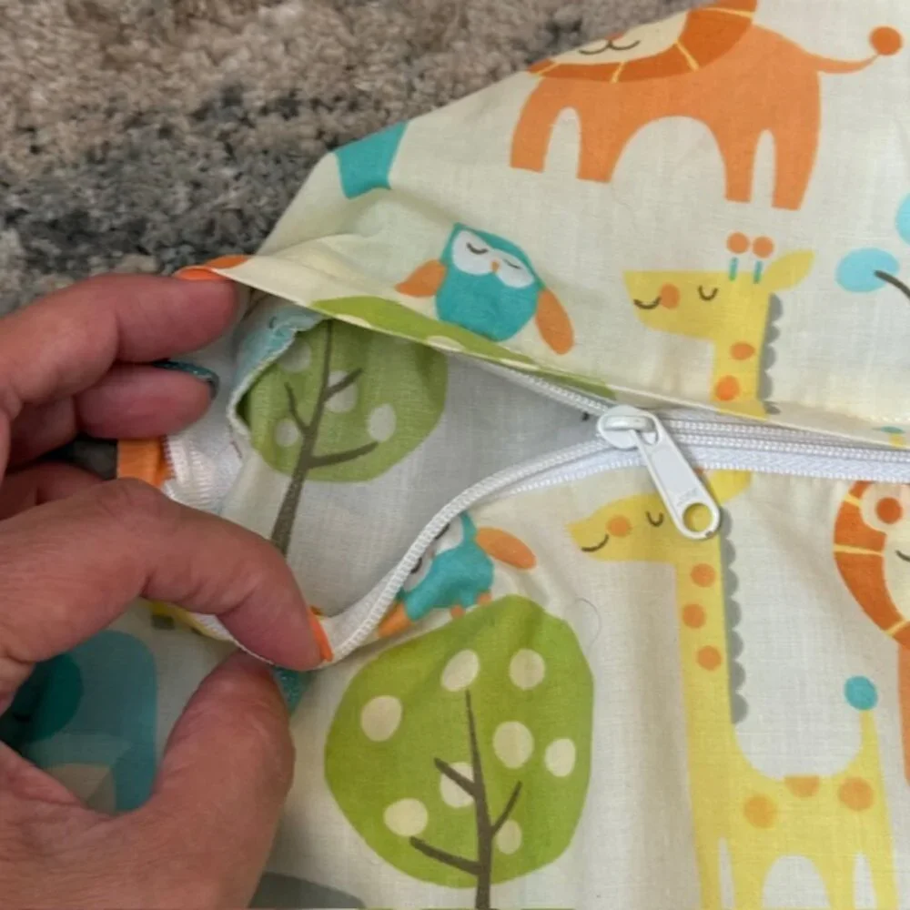 Boppy Pillow Cover Safari Animals - Lions Giraffe Elephant Hippo